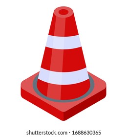 Road cone icon. Isometric of road cone vector icon for web design isolated on white background