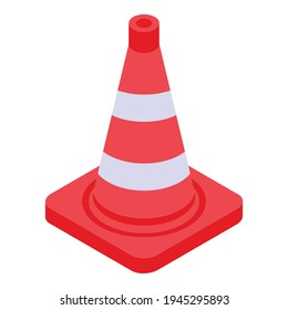 Road cone icon. Isometric of road cone vector icon for web design isolated on white background