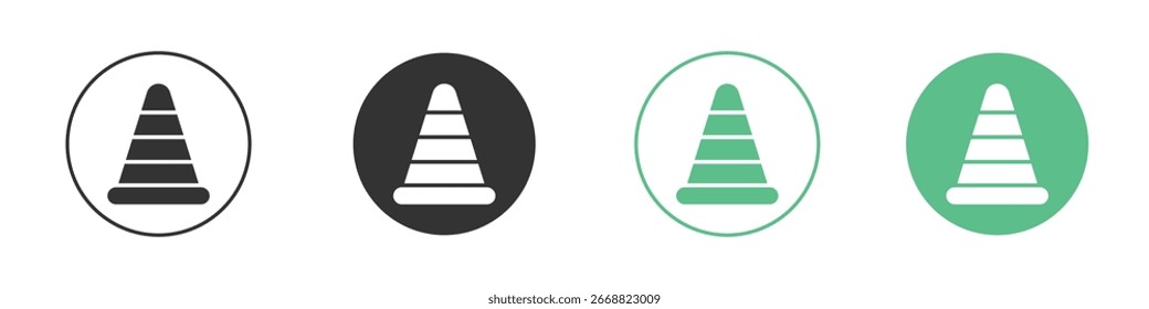Road cone icon Minimal Flat Line Vector Icon Set.