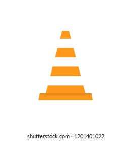 Road cone icon, on the white background. Flad design. Vector.