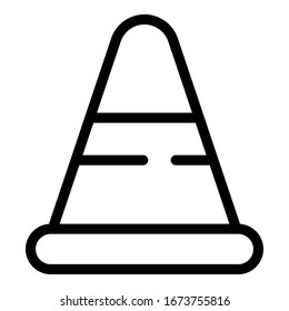 Icono de cono de carretera. Icono de vector de la ruta de esquema para el diseño web aislado en fondo blanco
