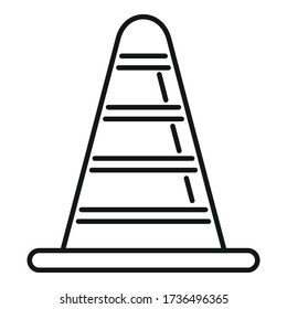 Icono de cono de carretera. Icono de vector del cono de ruta de contorno para diseño web aislado en fondo blanco
