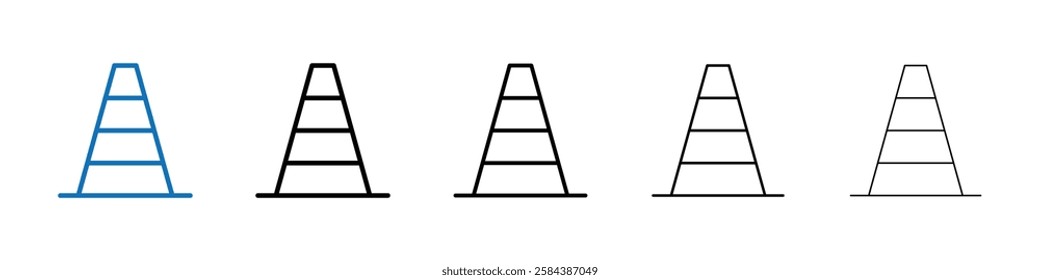 Road cone icon Outline vector logo for web ui