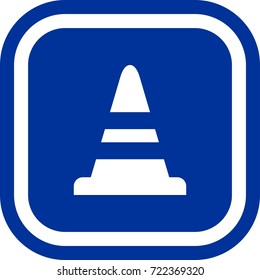 Road cone icon , sign Square with rounded corners
