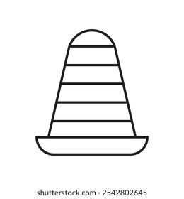 Road cone icon simple black line style.