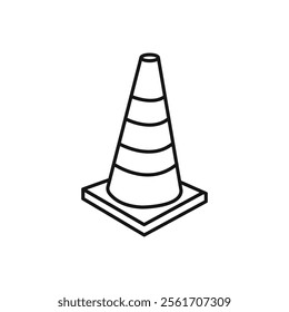 Road cone icon Simple thin line flat symbol