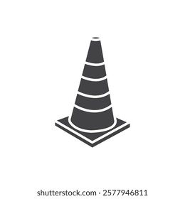 Road cone icon Simple thin line flat symbol
