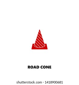 road cone icon. road cone vector design. sign design. red color