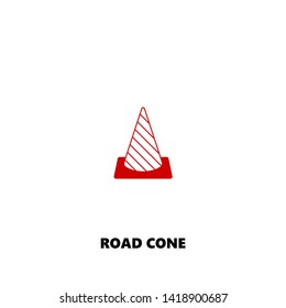 road cone icon. road cone vector design. sign design. red color