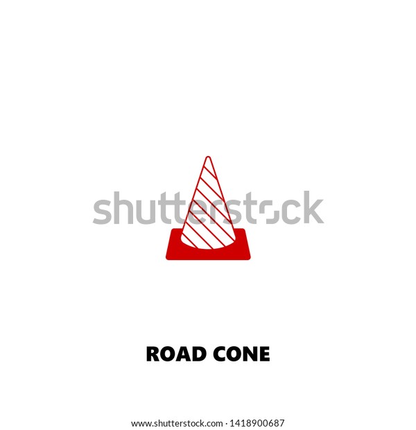 road cone icon. road cone vector design. sign\
design. red color