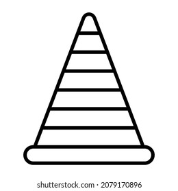 Imagen vectorial de icono de cono de carretera. También se puede usar para aplicaciones web, aplicaciones móviles y medios impresos.