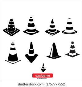 Road Cone Icon.Flat design style vector illustration for graphic and web design.