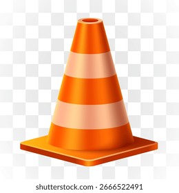 Road cone isolated on transparent background. Vector illustration