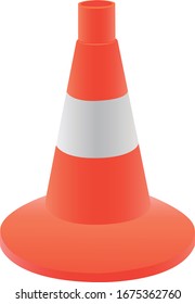 road cone realistic vector illustration