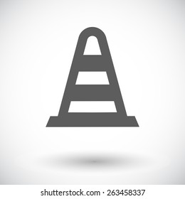 Road Cone. Single flat icon on white background. Vector illustration.