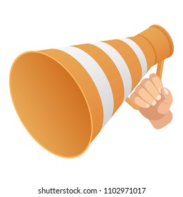 Road cone speaker icon. Isometric of road cone speaker vector icon for web design isolated on white background