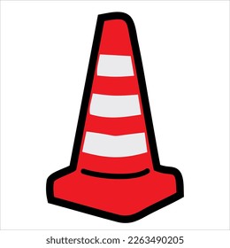 cono de carretera en estilo de arte vector