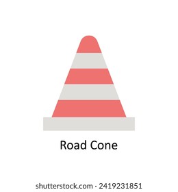 Ilustración de estilo de icono plano vectorial de cono de carretera. Archivo EPS 10