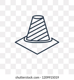 Road Cone vector outline icon isolated on transparent background, high quality linear Road Cone transparency concept can be used web and mobile