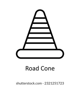 Road Cone Vector Umriss Icon Design Illustration. Cybersicherheitssymbol auf weißem Hintergrund EPS10-Datei