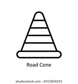 Road Cone  vector  outline icon style illustration. EPS 10 File