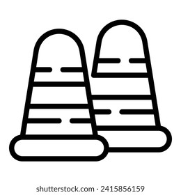 Road cones icon outline vector. Concrete material. Site linear truck