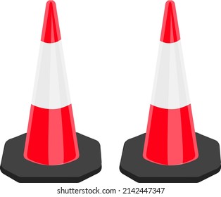 Conos de carreteras, ilustración, vector sobre un fondo blanco.