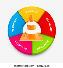 Road Cones info, Cones info numbers, Vector illustration