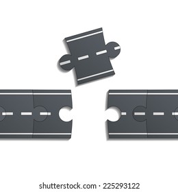 road consists of pieces of the puzzle