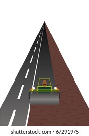Road construction. Asphalt road construction equipment