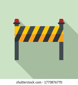 Road construction barrier icon. Flat illustration of road construction barrier vector icon for web design