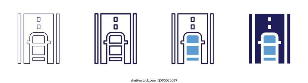 Road construction icon in 4 different styles. Thin Line, Line, Bold Line, Duotone. Duotone style. Editable stroke.