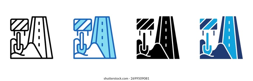Icono de construcción de carreteras Multi Style Ilustración vectorial