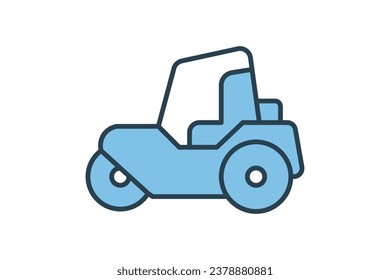 Icono de construcción de carreteras. Icono relacionado con la construcción. adecuado para sitio web, aplicación, interfaces de usuario, imprimible, etc. Estilo de icono de línea plana. Diseño de vector simple editable