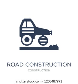 road construction icon. Trendy flat vector road construction icon on white background from Construction collection, vector illustration can be use for web and mobile, eps10