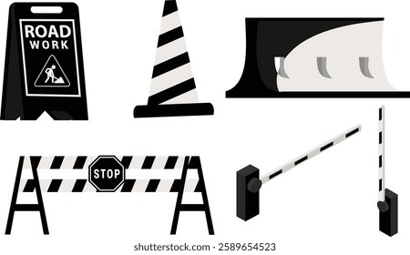 Road construction Icon vector art,Icons set