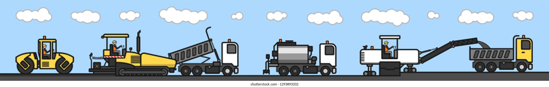 Road construction illustration