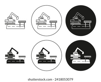 road construction Outline Icon drawing set. road construction vector for app web use