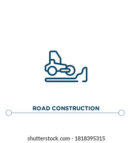icono del vector de contorno de construcción de carreteras. ilustración de elemento simple. icono del contorno de construcción de carreteras a partir del concepto de construcción editable. se puede usar para web y móvil
