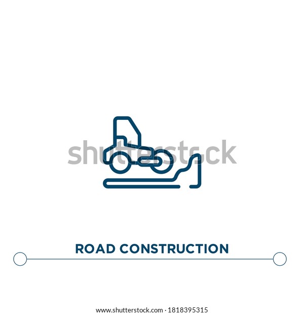 road construction outline\
vector icon. simple element illustration. road construction outline\
icon from editable construction concept. can be used for web and\
mobile\
