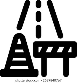 Road Construction, Roadwork, Construction Outline Icon