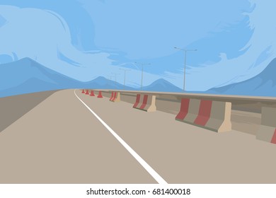 Road and construction scene vector transportation background