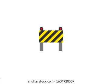 Road Construction vector flat icon. Isolated construction barrier, barricade emoji illustration 