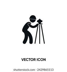 Icono de vector de construcción de carretera. Ilustración de vector plana moderna y simple para sitio web o aplicación móvil. Símbolo del trabajador, ilustración del logotipo. Pixel gráficos vectoriales perfectos
