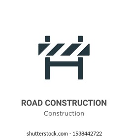 Road construction vector icon on white background. Flat vector road construction icon symbol sign from modern construction collection for mobile concept and web apps design.