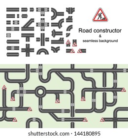 Road constructor & seamless background