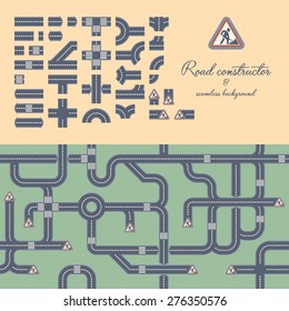 Road constructor & seamless background