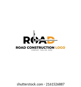 road constrution vector creative logo