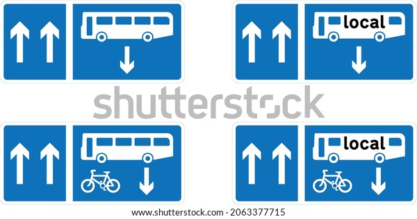 One‑way road with contraflow bus lane
(Alternative types), road signs in the United
Kingdom