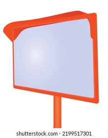 Road convex mirror. vector illustration